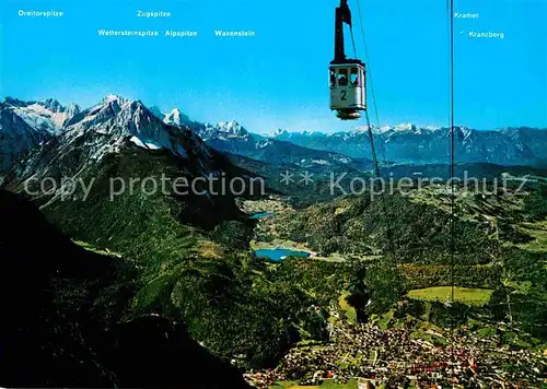 AK / Ansichtskarte Seilbahn Karwendel Mittenwald Lautersee Ferchensee  Kat. Bahnen