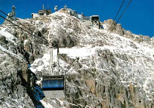 AK / Ansichtskarte Seilbahn Zugspitze Gipfelstation Ostgipfelkreuz Kat. Bahnen