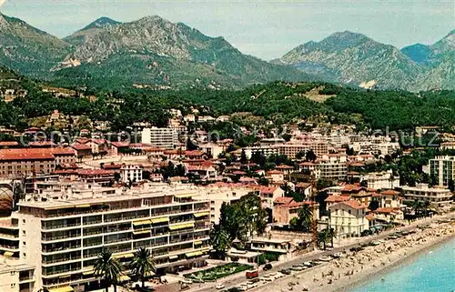 AK / Ansichtskarte Menton Alpes Maritimes Fliegeraufnahme mit Strand Kat. Menton