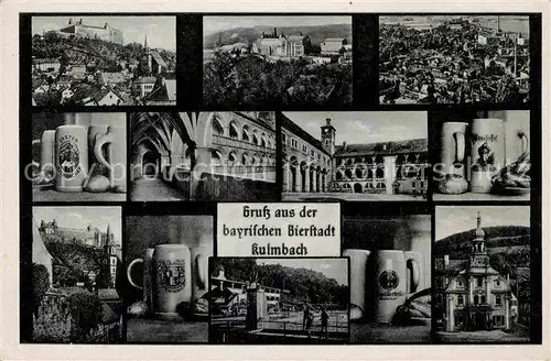 AK / Ansichtskarte Kulmbach Plassenburg Panorama Schloss Innenhof Bierkruege Kirche Kat. Kulmbach