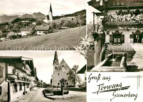 AK / Ansichtskarte Toerwang Kirche Brunnen Platz Kat. Samerberg