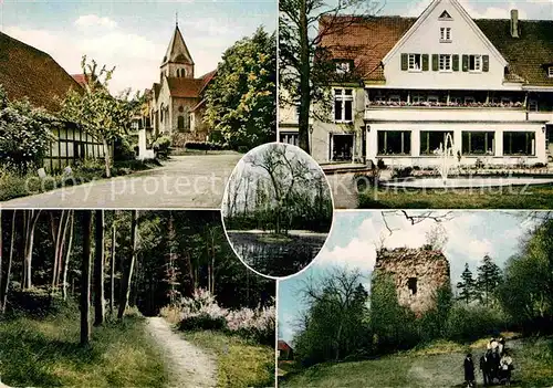 AK / Ansichtskarte Bad Holzhausen Luebbecke Kirche Kurhaus Waldweg Ruine Kat. Preussisch Oldendorf