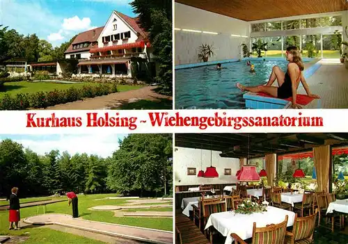 AK / Ansichtskarte Bad Holzhausen Luebbecke Kurhaus Holsing Hallenbad Minigolfanlage Gaststube Kat. Preussisch Oldendorf