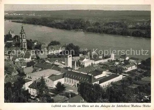 AK / Ansichtskarte Eltville Rhein Fliegeraufnahme Sektkellerei Matheus Mueller Kat. Eltville am Rhein