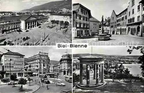 AK / Ansichtskarte Biel Bienne Pavillon Brunnen Platz  Kat. Biel