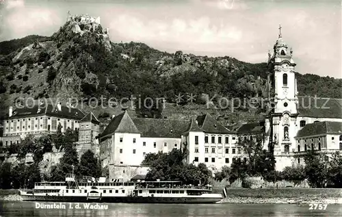 AK / Ansichtskarte Duernstein Wachau Uferpromenade mit Kirche Kat. Duernstein