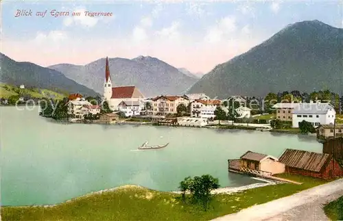 AK / Ansichtskarte Egern Tegernsee Ortsansicht mit Kirche Kat. Rottach Egern