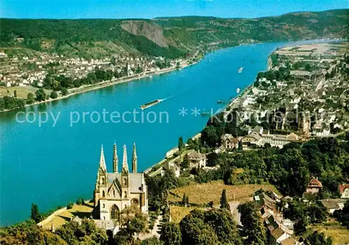 AK / Ansichtskarte Remagen Panorama Rheintal mit Apollinariskirche Fliegeraufnahme Kat. Remagen