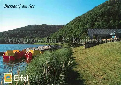 AK / Ansichtskarte Biersdorf See Gaststaette Bootsanleger Stausee Bitburg Kat. Biersdorf am See