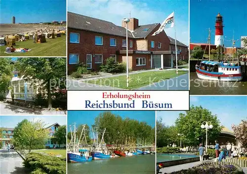 AK / Ansichtskarte Buesum Nordseebad Erholungsheim Hafen Strand Kat. Buesum