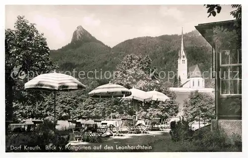 AK / Ansichtskarte Kreuth Tegernsee Blick vom Postgarten auf den Leonhardtstein Kat. Kreuth