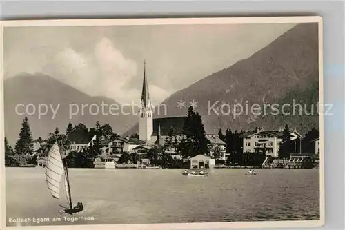 AK / Ansichtskarte Rottach Egern Tegernsee Teilansicht mit Kirche