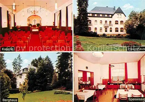 AK / Ansichtskarte Siegen Westfalen Erholungsheim Patmos Kapelle Berghaus Speisesaal Haupthaus Kat. Siegen