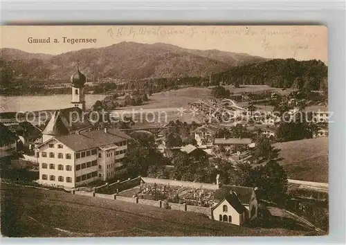 AK / Ansichtskarte Gmund Tegernsee Panorama mit Kirche Kat. Gmund a.Tegernsee