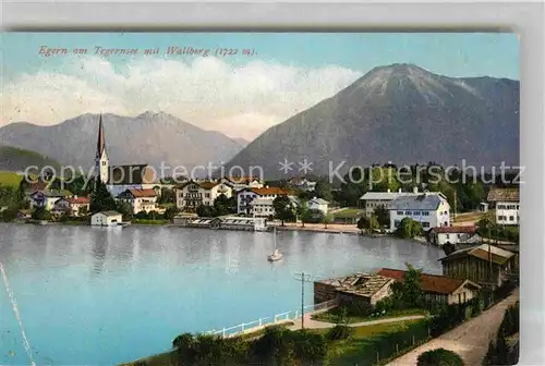 AK / Ansichtskarte Egern Tegernsee mit Kirche und Wallberg Kat. Rottach Egern