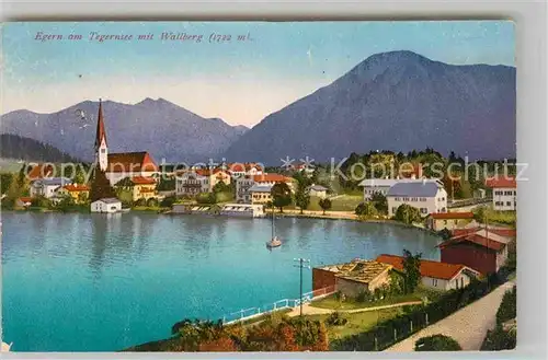 AK / Ansichtskarte Egern Tegernsee mit Kirche und Wallberg Kat. Rottach Egern