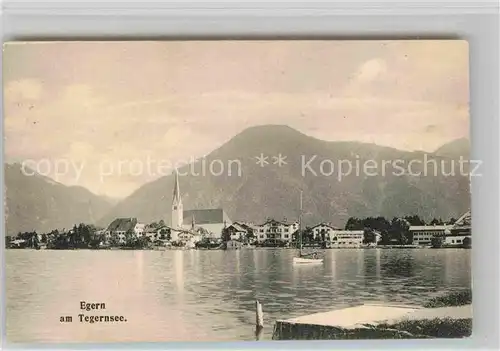 AK / Ansichtskarte Egern Tegernsee mit Kirche und Wallberg Kat. Rottach Egern