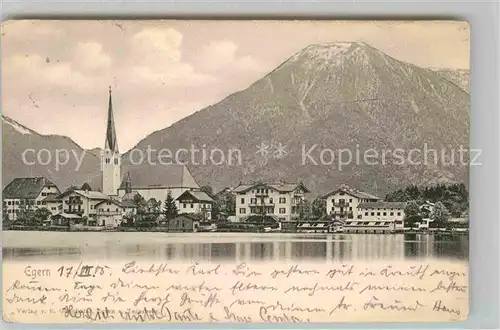 AK / Ansichtskarte Egern Tegernsee mit Kirche und Wallberg Kat. Rottach Egern