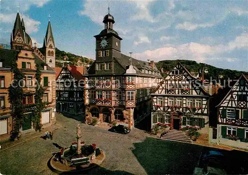 AK / Ansichtskarte Heppenheim Bergstrasse Marktplatz Rathaus Goldener Engel Kat. Heppenheim (Bergstrasse)