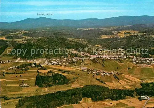 AK / Ansichtskarte Schoenberg Bayerischer Wald Blick zum Rachel Nationalparkgebiet Fliegeraufnahme