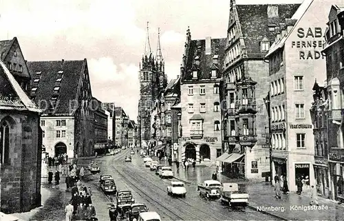 AK / Ansichtskarte Nuernberg Koenigsstrasse Hotel 3 Raben Hotel Deutscher Kaiser  Kat. Nuernberg