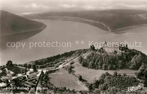 AK / Ansichtskarte Waldeck Edersee Schloss Waldeck Fliegeraufnahme