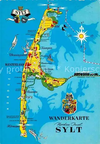 AK / Ansichtskarte Sylt Kleine Wanderkarte Kat. Sylt Ost