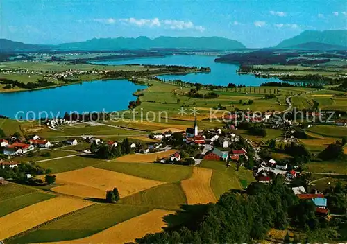 AK / Ansichtskarte Taching See Salzkammergutberge Untersberg Fliegeraufnahme Kat. Taching a.See