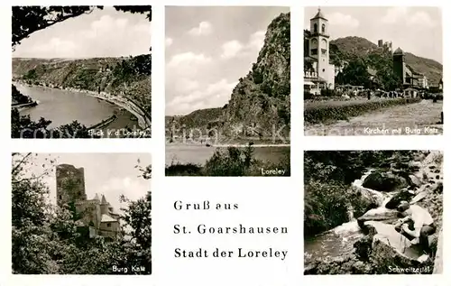 AK / Ansichtskarte St Goarshausen Blick von der Loreley Burg Katz  Kat. Sankt Goarshausen