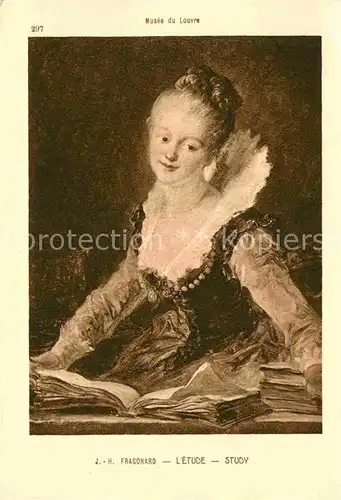 AK / Ansichtskarte Kuenstlerkarte Alte Kuenstler J. H. Fragonard L Etude Study  Kat. Kuenstlerkarte