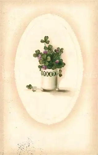 AK / Ansichtskarte Kleeblatt Vase Litho  Kat. Greetings