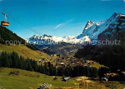 AK / Ansichtskarte Seilbahn Schilthorn Muerren Wetterhorn Eiger Moench  Kat. Bahnen