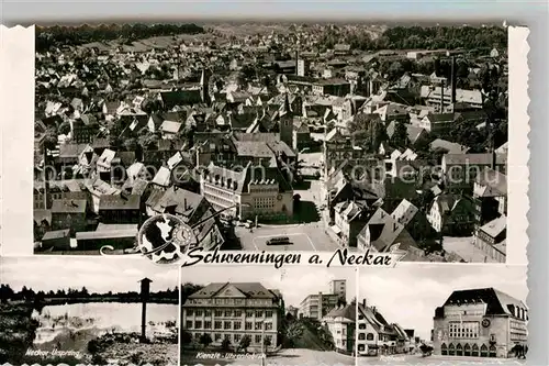 AK / Ansichtskarte Schwenningen Neckar Fliegeraufnahme Neckarursprung Kienzle Uhrenfabrik Rathaus Kat. Villingen Schwenningen