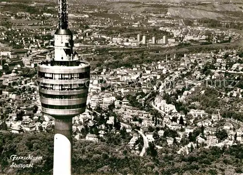 AK / Ansichtskarte Stuttgart Fliegeraufnahme Fernsehturm Kat. Stuttgart