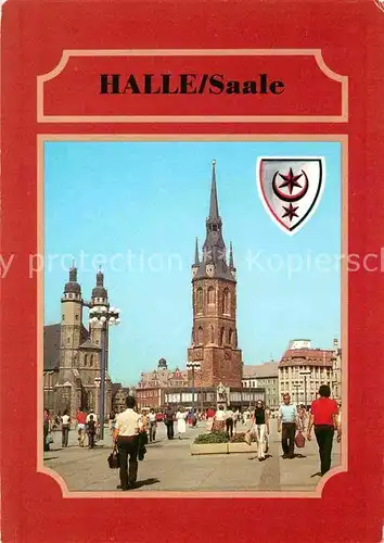 AK / Ansichtskarte Halle Saale Marktplatz Marktkirche Haendeldenkmal Roter Turm Kat. Halle
