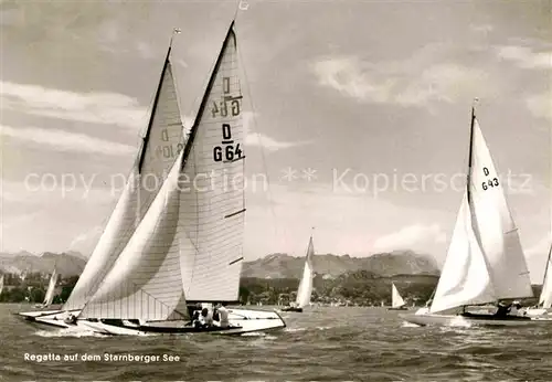 AK / Ansichtskarte Segelboote Regatta Starnberger See  Kat. Schiffe