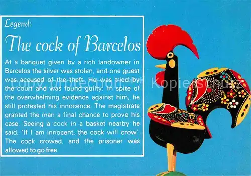 AK / Ansichtskarte Gefluegel The cock of Barcelos Legend Portugal Kat. Tiere