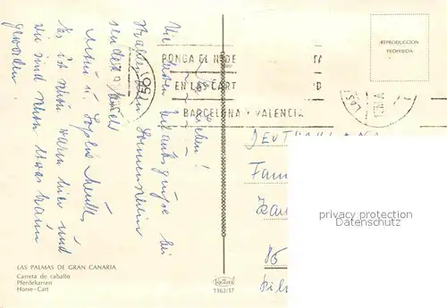 AK / Ansichtskarte Trachten Spanien Las Palmas de Gran Canaria Carreta de Caballo Pferdekarren 