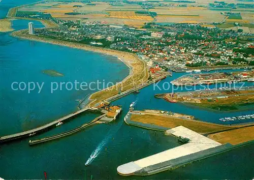 AK / Ansichtskarte Buesum Nordseebad Fliegeraufnahme neue Schleuse Kat. Buesum