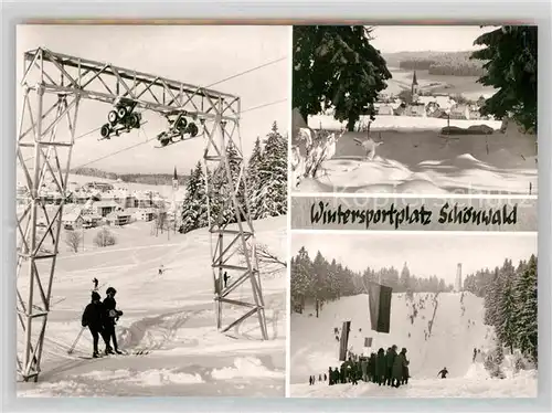 AK / Ansichtskarte Schoenwald Schwarzwald Skilift Piste Teilansicht  Kat. Schoenwald im Schwarzwald