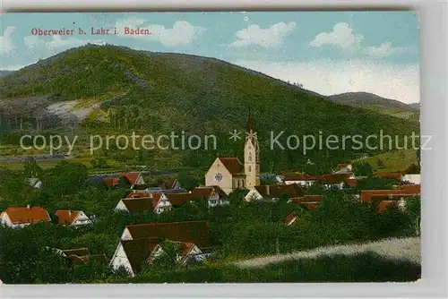 AK / Ansichtskarte Oberweier Friesenheim Teilansicht mit Kirche Kat. Friesenheim