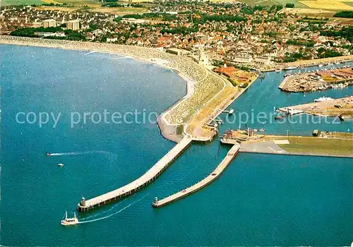 AK / Ansichtskarte Buesum Nordseebad Hafen Fliegeraufnahme Kat. Buesum