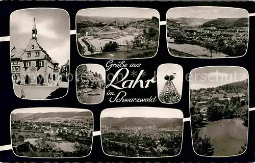 AK / Ansichtskarte Lahr Schwarzwald Rathaus Panorama Bergsee Teilansicht  Kat. Lahr