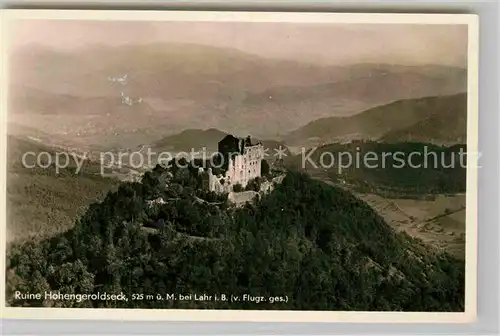 AK / Ansichtskarte Lahr Schwarzwald Fliegeraufnahme Ruine Hohen Gerolsdseck  Kat. Lahr