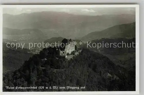 AK / Ansichtskarte Lahr Schwarzwald Fliegeraufnahme  Ruine Hohengeroldseck   Kat. Lahr