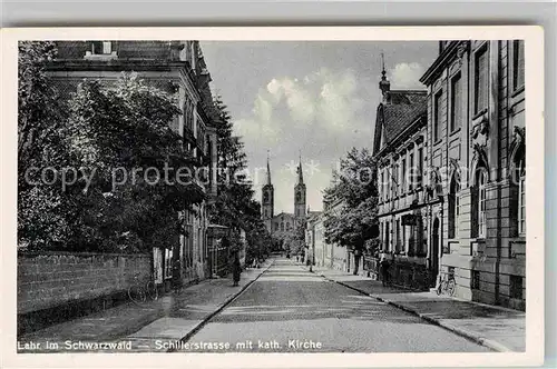 AK / Ansichtskarte Lahr Schwarzwald Schillerstrasse Katholische Kirche Kat. Lahr