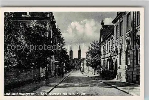 AK / Ansichtskarte Lahr Schwarzwald Schillerstrasse Katholische Kirche Kat. Lahr