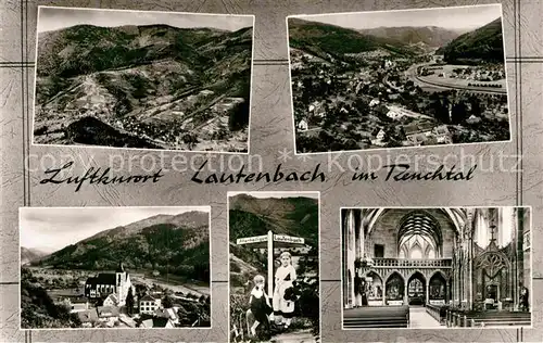 AK / Ansichtskarte Lautenbach Renchtal Panoramen Kirche Wegweiser Kinder Kat. Lautenbach