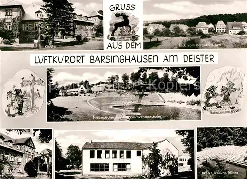 AK / Ansichtskarte Barsinghausen Kloster Fussball Verbandsheim Wilhelm Stedtler Schule Wegweiser Kat. Barsinghausen