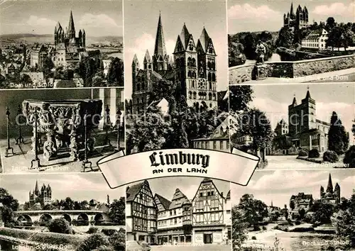 AK / Ansichtskarte Limburg Lahn Dom Schloss Heiliger Nepomuk Taufbecken Lohobruecke Kornmarkt Kat. Limburg a.d. Lahn